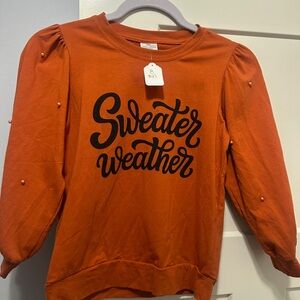 Orange Sweater Weather Women's Sweater